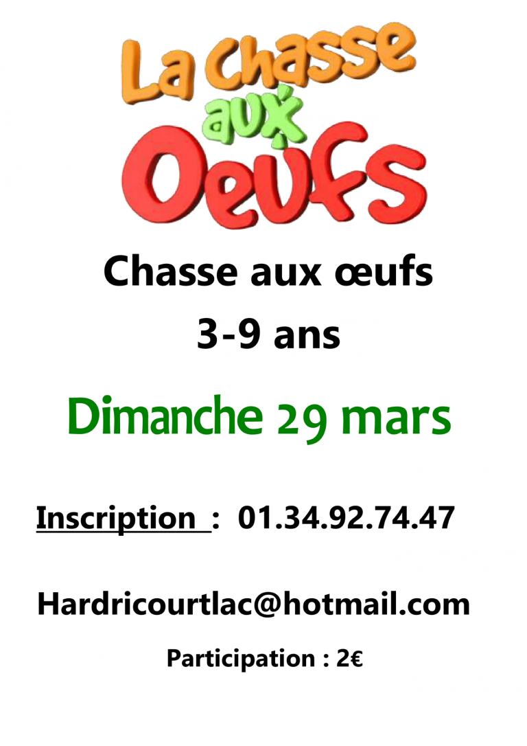 chasse aux oeufs 29 mars